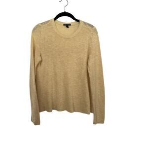 Eileen Fisher Women's Yellow Crew Neck Long Sleeves Knit Sweater Size XXS